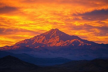 Fototapeta premium Majestic Mountain Sunset A Breathtaking Panorama