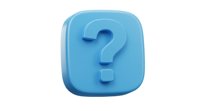 3D soft blue rounded question mark icon isolated on white background, suitable for query representation, support page symbols, user help tools, and informative digital content design