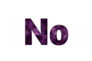 The Word ,No, with a Floral, Purple Pattern on a Clean White Background