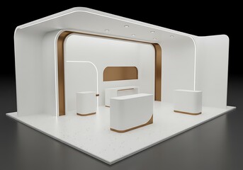 Sophisticated minimalist exhibition booth design with modern aesthetic appeal