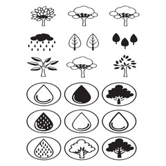 Tree icons set vector