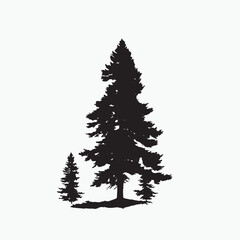 Obraz premium Douglas Fir Tree Bold Silhouette Design