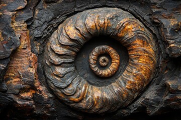 Ammonite Fossil in Stone A Spiral of Time