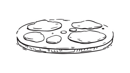 Pizza stone set line art