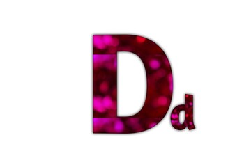 Letter D with a sparkling texture, a captivating visual that merges typography with a touch of glamour and a visually appealing combination