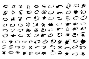 Naklejka premium set of y2k shape abstract geometric element