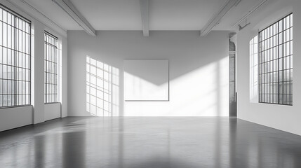 An expansive room, illuminated by numerous windows on either side Ai Generated