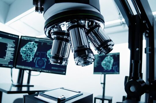 A microscope is utilized in a science laboratory to examine the structure of materials