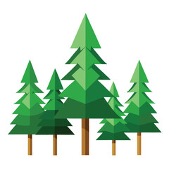 Pine Trees icon set on white background