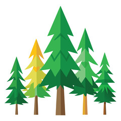 Spruce trees icon on white background 