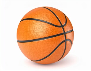Fototapeta premium Realistic 3D Render of Basketball on White Background