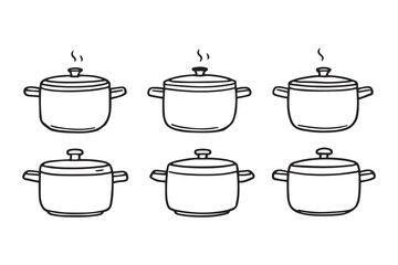 Pressure cooker set line art