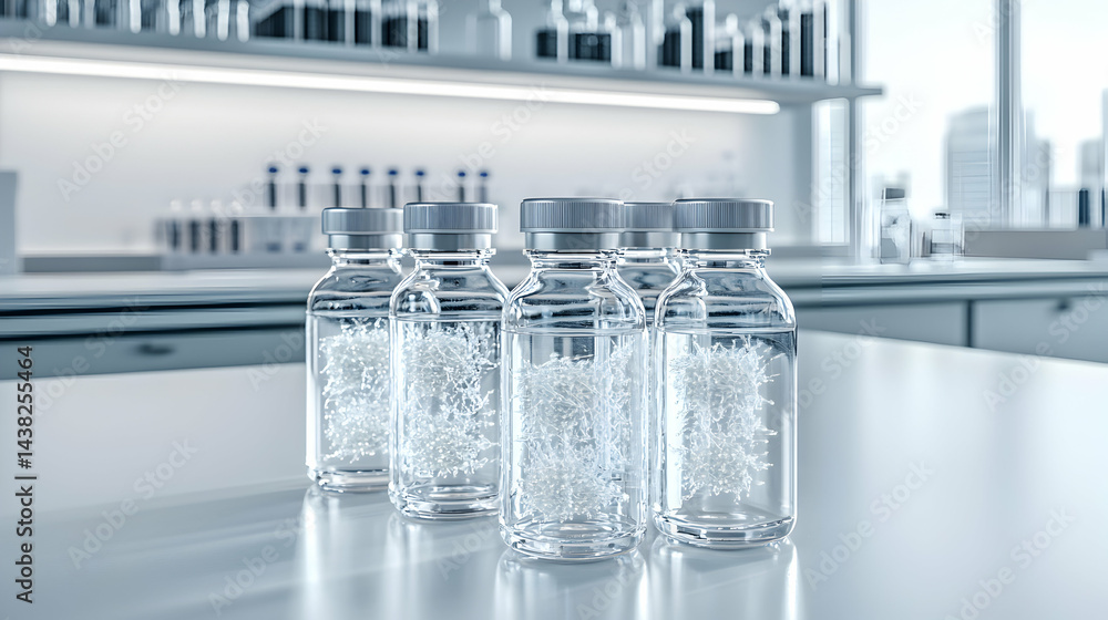 Poster image shows vials in a lab setting with crystalline structures inside. could be for scientific resea