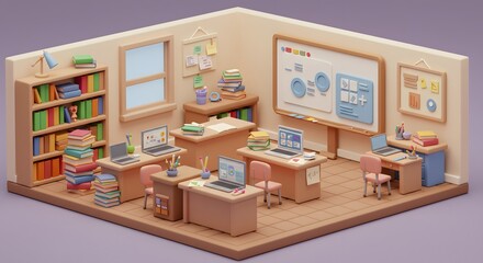 Cartoon Classroom Illustration