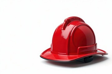 Fototapeta premium Classic red fireman's helmet, isolated on white , fire, emergency services