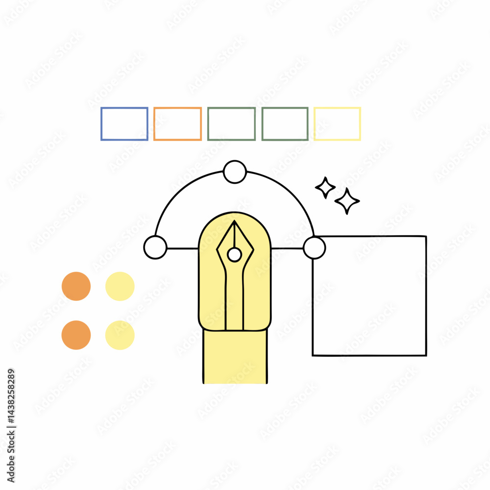 Poster elegant pen nib design element for branding and logos