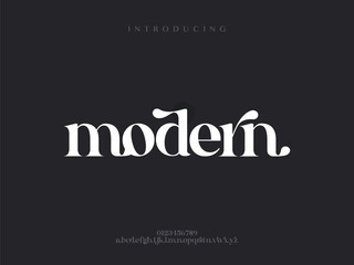Creative modern alphabet. Typography with modern regular and number. minimalist style fonts set. vector illustration