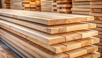 A Stack of Untreated Wood Lumber Ready For Construction
