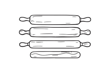 Rolling pin set line art