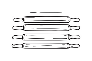 Rolling pin set line art