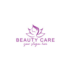 Fototapeta premium logo design for beauty care or brand identity with creative illustration