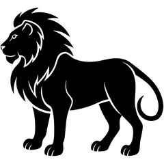 black lion vector illustration