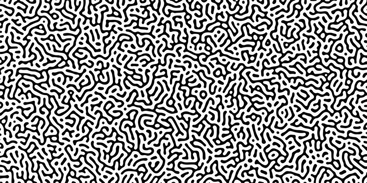 Diffusion reaction seamless vector pattern. Natural seamless line pattern. Linear design with biological shapes. Reaction-diffusion or truing pattern formation. abstract truing organic wallpaper.