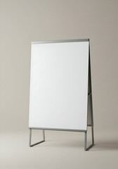 Blank Whiteboard Easel Stand Design Mockup Presentation Display Advertisement Empty Canvas Template Board Signage 3D Render