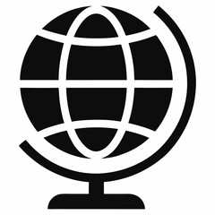 Globe ball vector icon on white background.