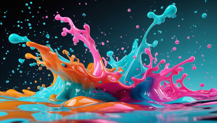 Vibrant Liquid Explosion Art | Abstract Colorful Splash in 4K
