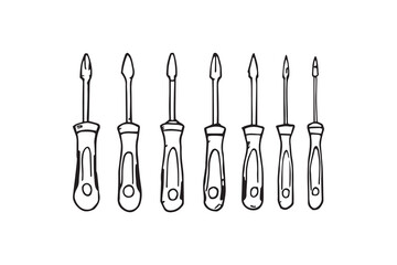 Screwdriver set line art