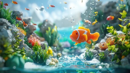 Colorful fish reef aquarium image