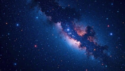 Obraz premium Vast, dark night sky ablaze with countless sparkling stars , Milky Way, cosmos