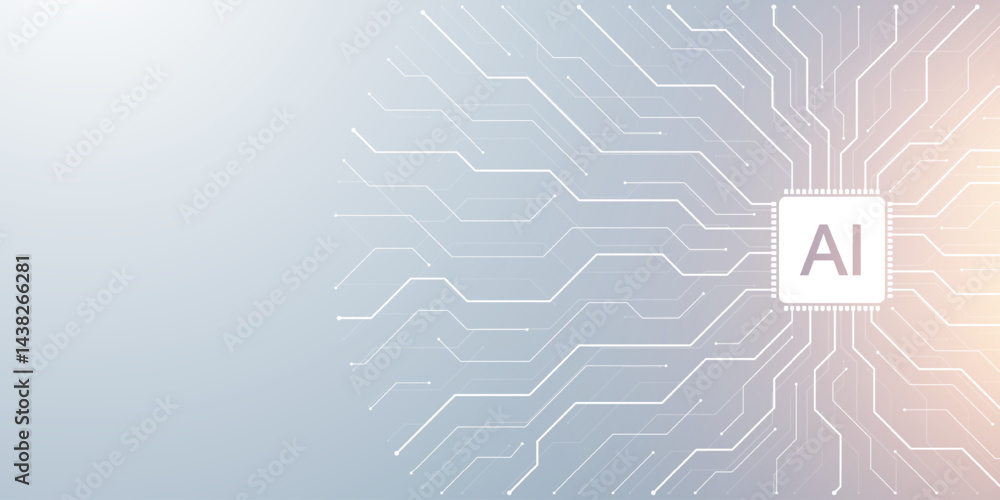 Poster Technology abstract background with circuit board texture. Creative idea AI banner. Internet technology. Tech concept for poster, header, web banner, website, presentation.