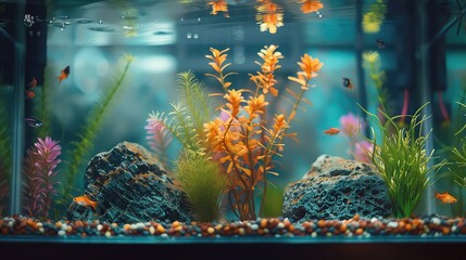Aquarium fish vivid plants decorative tank