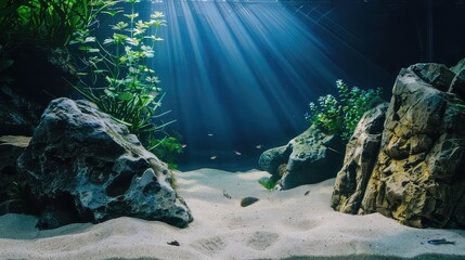 Aquarium underwater scene design