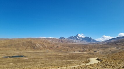 View on Huayna Potosi from Milluni, Bolivia