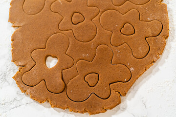 Preparing and Baking Classic Gingerbread Cookies in Gingerbread Man Shapes