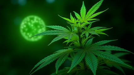 Electrically active fungal cannabis leaves. Bio-communication HD wallpaper.