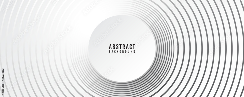 Poster 3d white lines abstract background overlap layer on bright space with circles effect decoration. mod
