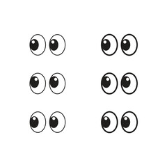 Cartoon eyes in different look. Cute cartoon eyes expression.