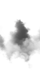 Naklejka premium Dark Grey Smoke Cloud Formation Against White Background