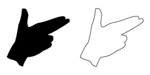 The human hand. Hand gesture with palm. EPS 10 vector illustrations