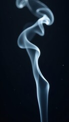 Obraz premium Wispy white smoke curls against a deep black backdrop , pattern, ethereal, high resolution