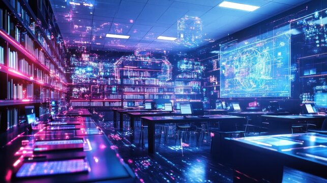 Futuristic Library Classroom