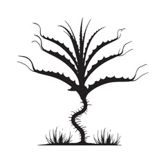 Obraz premium Hand Drawn Aloe Vera Silhouette