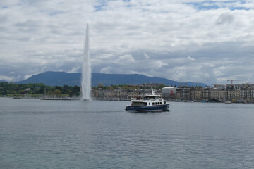 Switzerland Geneva landmark building mountains rivers