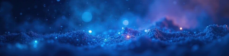 Obraz premium Deep blue wash, multiple light sources create even glow, blue stage, set design, blue tones