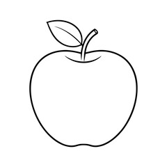Apple Line Art Vector Drawing