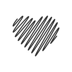 Hand-Drawn Scribble Heart.  Perfect for designs related to love, affection, romance, and Valentine's Day.